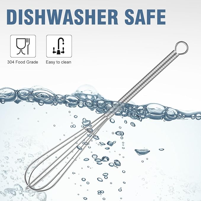 Walfos Mini Whisk,304 Anti-Rust Small whisk,Sturdy Stainless Steel Wire Tiny Whisks 6+7+8in,Ideal for mixing individual eggs, jams, spices and other small portion ingredients.(3pcs） - Image 7