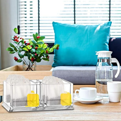 Coffee Sugar Bags Holder for Drink Packet Organizer,5.8x3.2x2.36 inch Tea Bag Sugar Caddy Dispenser Storage Box for Coffee Sugar Packet Stirrers Straws Holder,Home Restaurant Countertops Container - Image 4