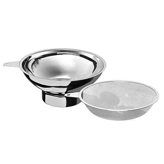 Serinar Canning Funnel with Stainless Steel Filter for Wide Mouth Mason Jars - Kitchen Filling Stainless Steel Wide Mouth Funnel（for Wide Mouth Mason Jars） by serinar
