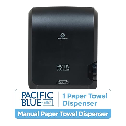 Pacific Blue Ultra 8" High-Capacity Mechanical Paper Towel Dispenser by GP PRO (Georgia-Pacific), Black, 59589, 12.9" W x 9" D x 16" H, 1 Dispenser - Image 2