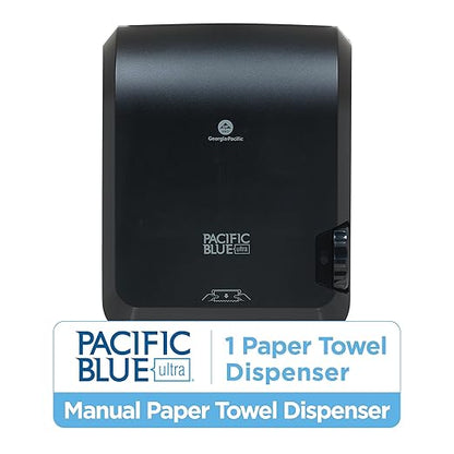 Pacific Blue Ultra 8" High-Capacity Mechanical Paper Towel Dispenser by GP PRO (Georgia-Pacific), Black, 59589, 12.9" W x 9" D x 16" H, 1 Dispenser - Image 2