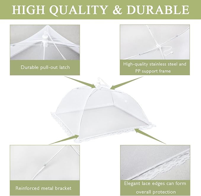 Food Covers Food Tent for Outside Mesh to Keep Bugs away, 2 Extra Large Size (40” x 24”) Reusable Collapsible Food Nets including Carry Bag,Ideal for Picnic Party BBQ Wedding Fruit - Image 2