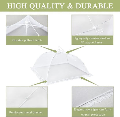 Food Covers Food Tent for Outside Mesh to Keep Bugs away, 2 Extra Large Size (40” x 24”) Reusable Collapsible Food Nets including Carry Bag,Ideal for Picnic Party BBQ Wedding Fruit - Image 2