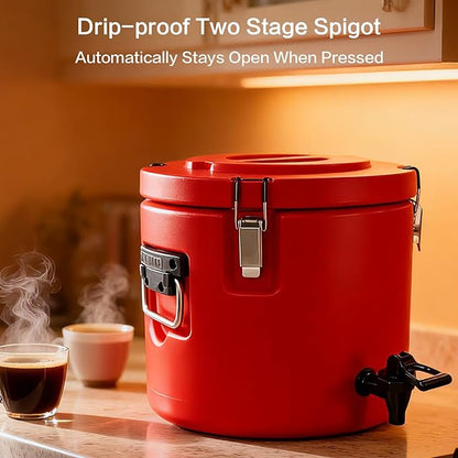 Insulated Beverage Dispenser,20L/5 Gallon Thermal Hot & Cold Drink Dispenser with 304 Stainless Steel Interior & Spout,Portable for Hot Tea Coffee Water Restaurant Drink Shop