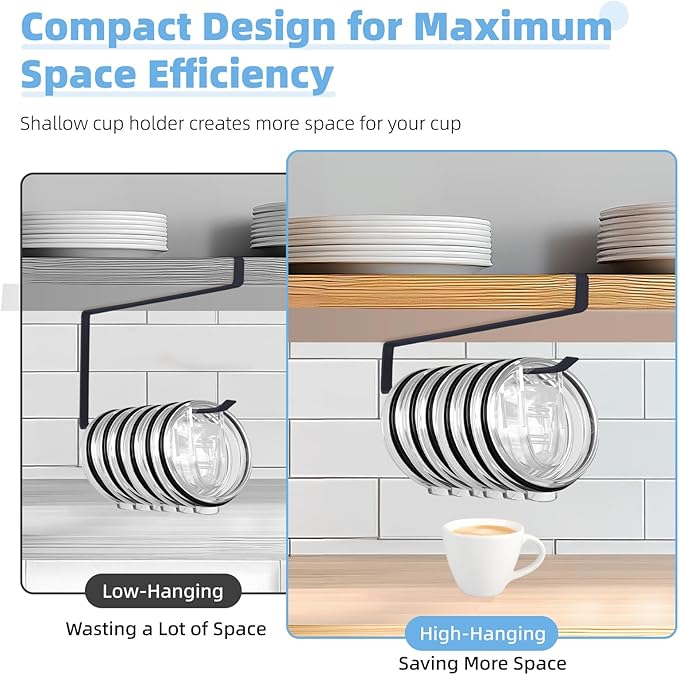Tumbler Lid Organizer, 2 Pack for Yeti Lid Organizer, Space Saving Water Bottle Lid Holders, Tumbler Lid Holder Up to 12 Lids, Cup Lid Organizers for Kitchen Under Cabinet Storage - Image 6