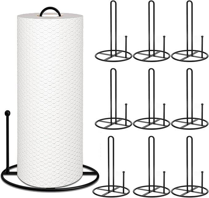 Paper Towel Holder,10Pack Bulk Black Paper Towel Holder Stand Countertop for Kitchen by QualityEfficiency