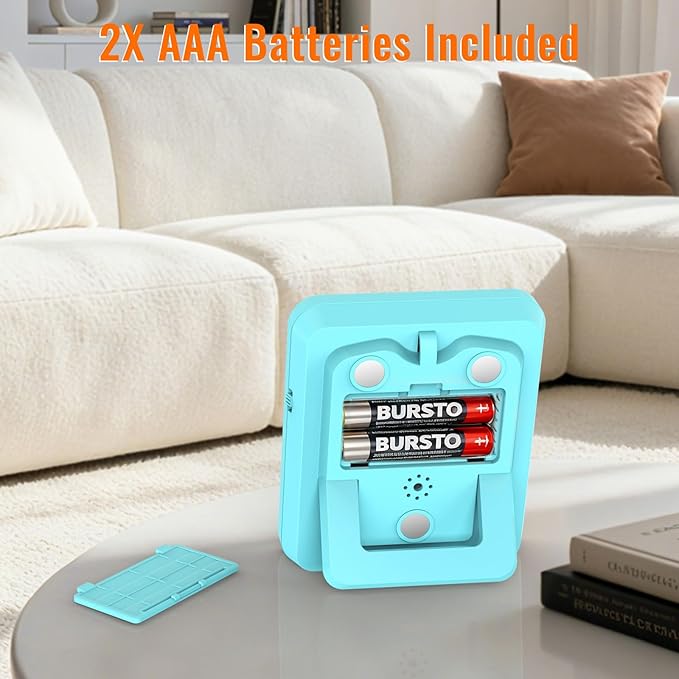 Digital Dual Kitchen Timer, 3 Channels Countdown Triple Timer for Cooking, Magnetic Memory-Preset Large-Display Adjustable Alarm Volume, Multi Times Management, 3A Battery Included, Blue - Image 4