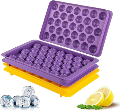 Small Ice Cube Trays for Freezer – 2 Pack Hard Plastic Mini Ice Cube Trays, 66 Small Ice Cubes (1.1”), BPA Free Ice Mold for Cocktails, Iced Coffee & Drinks