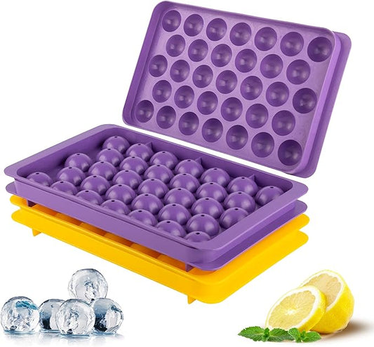 Small Ice Cube Trays for Freezer – 2 Pack Hard Plastic Mini Ice Cube Trays, 66 Small Ice Cubes (1.1”), BPA Free Ice Mold for Cocktails, Iced Coffee & Drinks