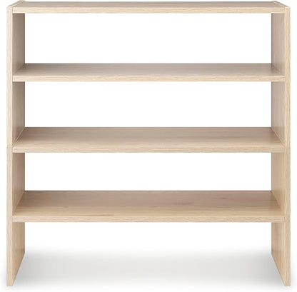 Whitmor Wood Stackable 2-Shelf Shoe Rack, White Oak, 24 inches - Image 6