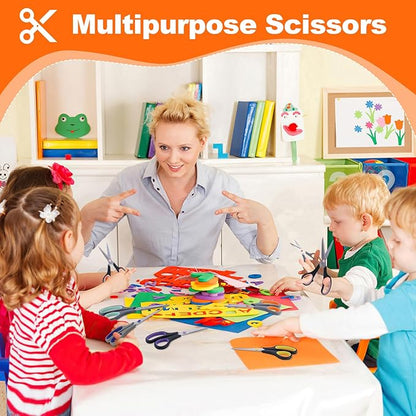 Scissors for Office School Supplies, Hnncugty 8" Scissors All Purpose Bulk Set of 24-Pack, Sharp Shears for Home Craft Sewing Fabric, Middle School Student Teacher Supplies, Comfort Right/Left Handed - Image 2