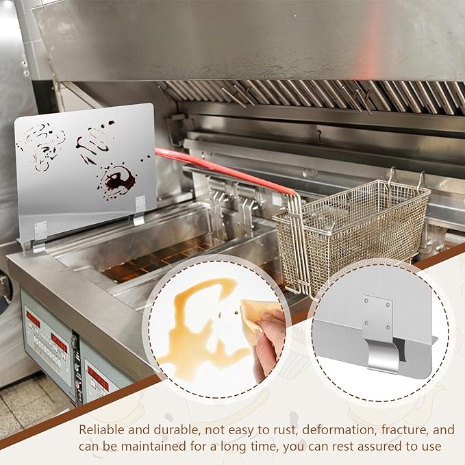 Ferraycle 2 Pack 20-1/2" W x 9" H 304 Stainless Steel Fryer Splash Guard for Stove & Kitchen, Oil Splatter Screen Protection, Heavy Duty Grease Barrier for Frying, Grilling, Easy Clean, Universal Fit - Image 5