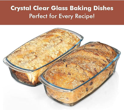 Razab LARGE 7.6 Cups/1800 ML/1.9 Qt Glass Loaf Pan with Lids (Set of 2) - Meatloaf Pan BPA free Airtight Lids Grip Handle Easy Carry, Microwave and Oven Safe - Loaf Pans For Baking Bread, Cakes - Image 8