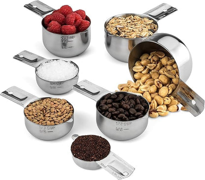 Hudson Essentials Stainless Steel Measuring Cups and Spoons Set - Stackable Set with Spout (11 Piece Set) - Image 6