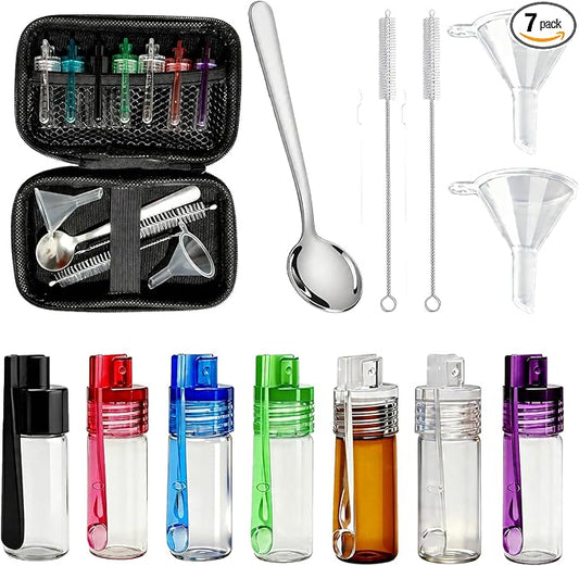 7 Pack Travel Size Seasoning Containers With Spoons, LeakProof Airtight Seasoning Jars For Outdoor Camping, Backpacking And Home Cooking
