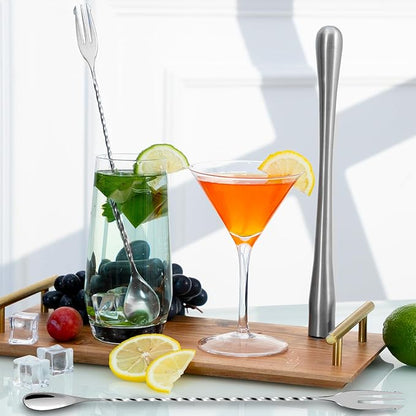 BRIOUT 2 Pcs Bar Spoon, 12 Inches Long Handle Drink Stirrer, Stainless Steel Bar Cocktail Mixing Spoons with Double Ended Design for Stirring, Silver - Image 6