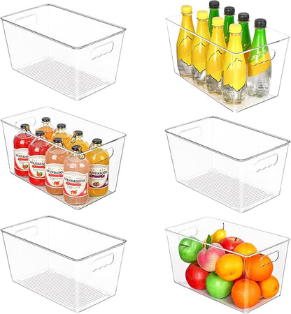 Vtopmart 6 PCS Clear Plastic Storage Bins, Pantry Organizer Containers with Handle for Refrigerator, Fridge, Cabinet, Kitchen, Countertops, Cupboard, Home Organization and Storage, XL - Image 8