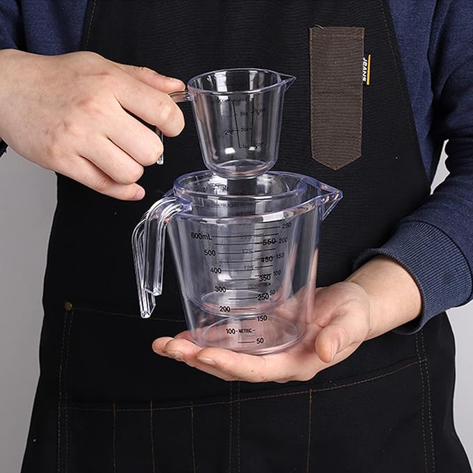 Measuring Cups Set, Liquid Measuring Cups For 3 For Kitchen - BPA Free Plastic Set with Spout Multiple Measurement Scales (Clear) - Image 9