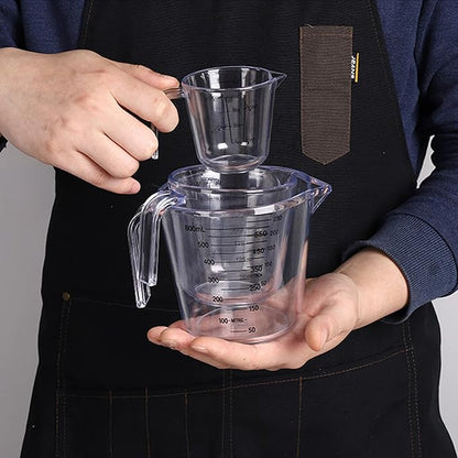 Measuring Cups Set, Liquid Measuring Cups For 3 For Kitchen - BPA Free Plastic Set with Spout Multiple Measurement Scales (Clear) - Image 9