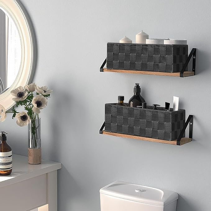 Posprica Woven Baskets, Storage Baskets for Organizing (Set of 8), Cube Baskets Bin Container Matching Storage Boxes Organizers for Pantry, Office, Shelves, Media-room - Image 7