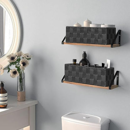 Posprica Woven Baskets, Storage Baskets for Organizing (Set of 8), Cube Baskets Bin Container Matching Storage Boxes Organizers for Pantry, Office, Shelves, Media-room - Image 7