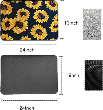 Dish Drying Mat Foldable Fall Kitchen Drying Mat Absorbent Sink Mat Multi-Purpose Coffee Pad Easy To Clean,Kitchen Gadgets,sunflower decor(sunflower) (16inches*20inches)