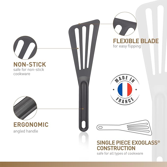 Matfer Bourgeat Exoglass® High Temperature Pelton Spatula, Purple - Image 3