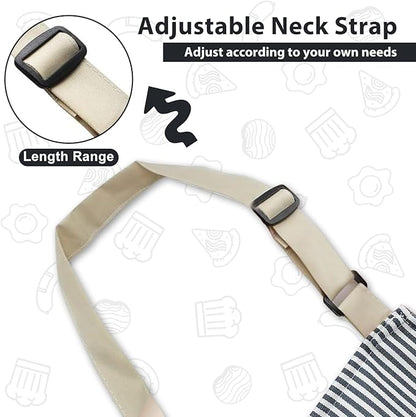 VALOME 2 Pack Kitchen Aprons, Apron for Cooking with 2 Pockets, Unisex Adjustable Neck Strap Chef Aprons for Men Women - Image 5