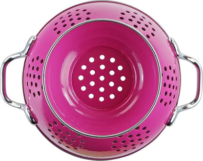 Calypso Basics by Reston Lloyd Powder Coated Enameled Colander, 3 Quart, Magenta