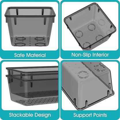 StorMiracle 23 PCS Clear Plastic Drawer Organizers Set, 4 Size Desk Drawer Organizer Trays for Makeup, Jewelry, Kitchen Utensils, Gadgets and Office Accessories, Black - Image 3