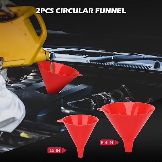 22-Piece No-Spill Coolant Filling Funnel Kit and Siphon Hose Pump, Radiator Coolant Filling Spill-Proof Funnel Kit with Adapters, Extensions, PVC Hose, Engine Oil Funnels, Towel for Universal Vehicle - Image 6