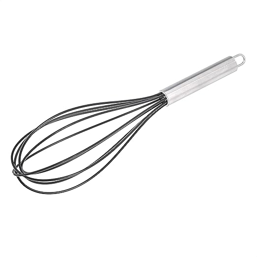 Amazon Basics Stainless Steel and Silicone Non-Stick Coated Whisk Set for Beating and Whisking, Dishwasher Safe, 8", 10", and 12", Pack of 3, Black - Image 2