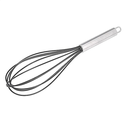 Amazon Basics Stainless Steel and Silicone Non-Stick Coated Whisk Set for Beating and Whisking, Dishwasher Safe, 8", 10", and 12", Pack of 3, Black - Image 2