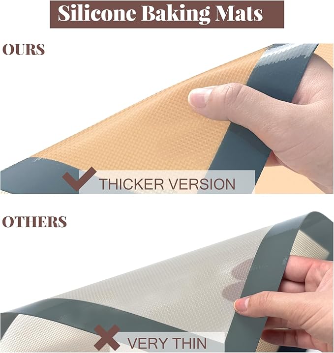 Macaron Silicone Baking Mat, 3 Pack Reusable Baking Mat, Non-Stick, Food Safe Silicone Cookies Sheets for Baking - Image 7