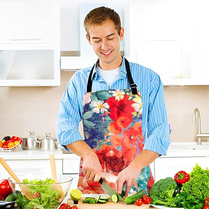 Adjustable Waterproof Apron Bib Apron with 2 Pockets Cooking Kitchen Aprons for Women Men Chef