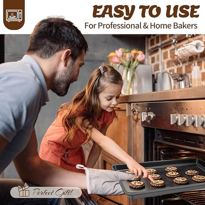 Baking Pans Set, Nonstick Bakeware Sets, Oven Pans for Cooking, AIVIKI 6 Pieces Baking Sheets Set Including Cookie Sheet, Deep Roaster Pan, Square Pan, Loaf Pan, Muffin Pan, Carbon Steel Baking Set - Image 6