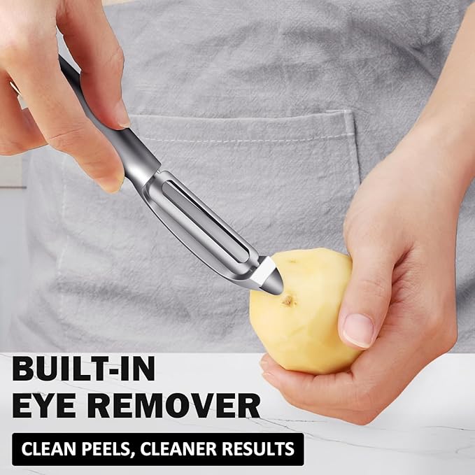 TACGEA Vegetable Peeler for Kitchen, Potato Peelers for Fruit Straight Blade, Durable Non-Slip Handle, Set of 2 - Image 6