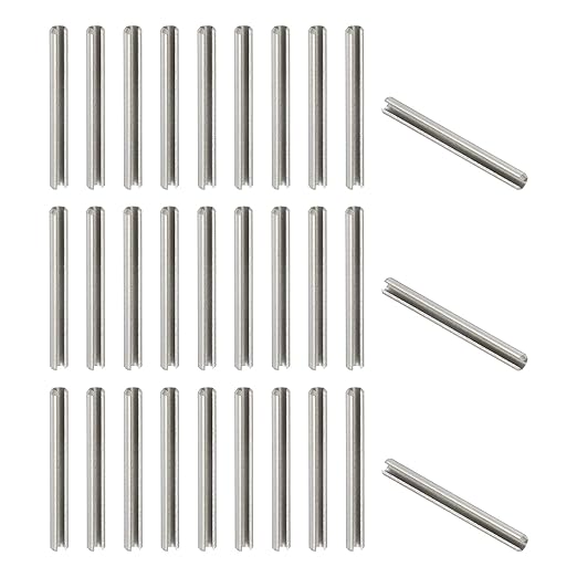 PATIKIL Slotted Spring Pin, 50 Pcs 5/32" x 1-9/16" (4.25mm x 40mm) 304 Stainless Steel Split Roll Pins Spring Dowel for Home Improvement Automotive Machine Repair, Silver