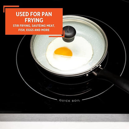 IMUSA 6.3” Gray Speckled Ceramic Mini Fry Pan with Glass Lid – PFAS Free Nonstick Small Skillet for Eggs, Mini Omelets, Crepes & Single Servings, Matte Black Exterior - Image 6