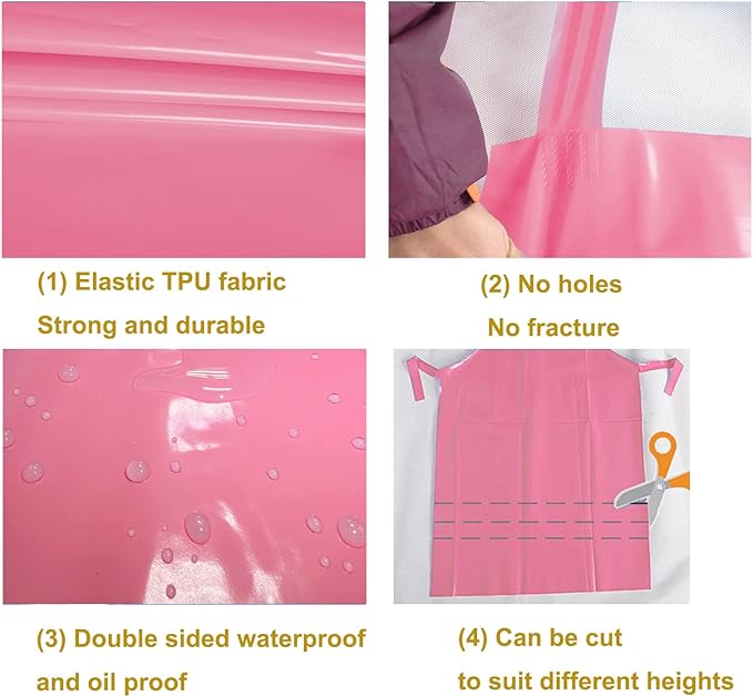 ELEBOX Waterproof Oil Proof Bib Apron Utility Apron Chemical Resistant Apron with Sleeve Work Apron Ultra Lightweight - Image 6