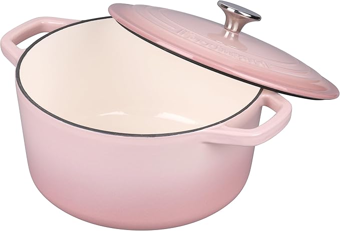 VORRINGARD Enameled Cast Iron Dutch Oven Pot with Lid, for Bread Baking, Round Bread Oven- include Sourdough Bread Baking Supplies set, 4.5QT, Pink - Image 6