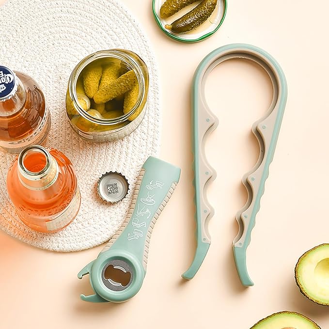 Bottle Opener for Arthritic Hand,Jar Opener for Old People, Children, Women, Those with Weak Hands,Multifunctional Kitchen Gadgets (A-Green) - Image 2