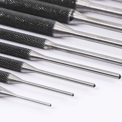 Roll Pin Punch Set with Storage Pouch, 9 Piece Steel Removal Tool Kit for Jewelry