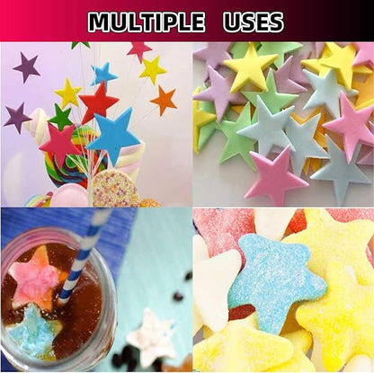 Five Star Shaped Cool Silicone Ice Cube Tray Freeze Mold Maker Tools Pentagram Ice Trays Club Bar Party for Cake, Candy, Chocolate, Gummy, Ice, Crayons, Jelly (Pink)