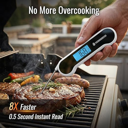 0.5 Sec Instant Read Meat Thermometer Digital with ±0.5℉ Precision, Food Thermometer for Cooking Kitchen Gadgets, Oven Grill Candy BBQ Essentials Accessories, Gifts for Him Dad Men Birthday, White - Image 2