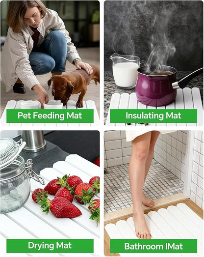Stone Drying Mat for Kitchen Counter 16x24 Inch, Diatomaceous Dish Drying Mat with Towel Sanding Tool, Fast-Absorbing Quick-Dry Non-Slip Sink Tray - Image 5