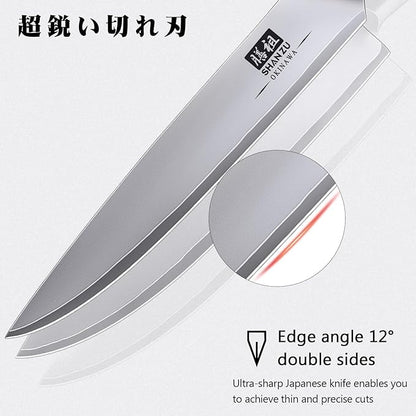 SHAN ZU 6 Inch Chef Knife, Japanese 10Cr15MoV High Carbon Stainless Steel Kitchen Knife, Multipurpose Ultra Sharp Kitchen Utility Knife with Ergonomic Pakkawood Handle - Image 4
