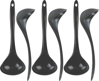 Reston Lloyd Melamine Soup Ladle Kitchen Utensil, Premium Quality Utensil with Heat Resistant Ergonomic Handle, Durable BPA-Free Plastic, 10.5 inch long, 6pc Set, Charcoal by RestonLloyd