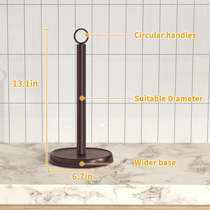 Oil Rubbed Bronze Paper Towel Holder Countertop, Oil Rubbed Bronze Kitchen Accessories Decor, Stainless Steel, Weighted Base, Paper Towel Stand for Bathroom Farmhouse Essentials - Image 7