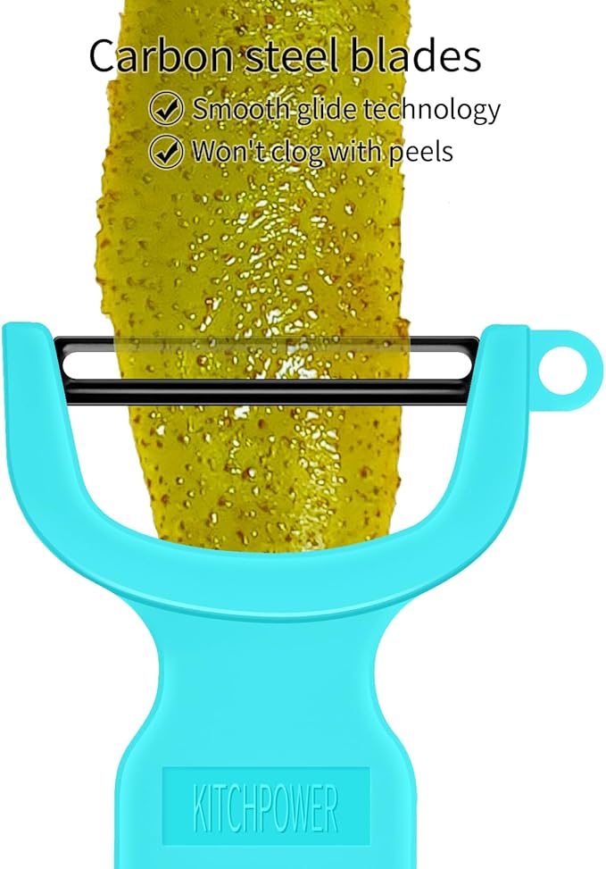 Original Vegetable Peeler, Potato Peelers for kitchen Carbon Steel Blade 3-Pack Orange/Blue/Yellow - Image 5